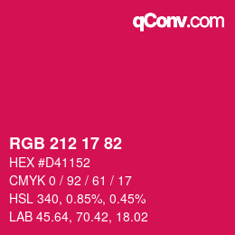 Color code: RGB 212 17 82 | qconv.com