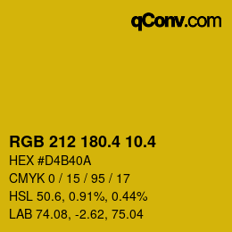 カラーコード: RGB 212 180.4 10.4 | qconv.com