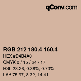 カラーコード: RGB 212 180.4 160.4 | qconv.com