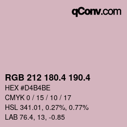 カラーコード: RGB 212 180.4 190.4 | qconv.com
