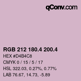 カラーコード: RGB 212 180.4 200.4 | qconv.com