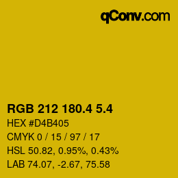 カラーコード: RGB 212 180.4 5.4 | qconv.com