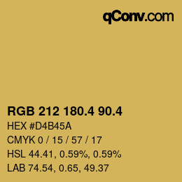 カラーコード: RGB 212 180.4 90.4 | qconv.com