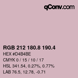 カラーコード: RGB 212 180.8 190.4 | qconv.com