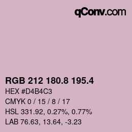 カラーコード: RGB 212 180.8 195.4 | qconv.com