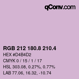 カラーコード: RGB 212 180.8 210.4 | qconv.com
