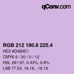 カラーコード: RGB 212 180.8 225.4 | qconv.com