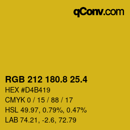 カラーコード: RGB 212 180.8 25.4 | qconv.com
