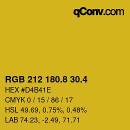 カラーコード: RGB 212 180.8 30.4 | qconv.com