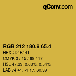 カラーコード: RGB 212 180.8 65.4 | qconv.com