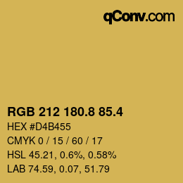 カラーコード: RGB 212 180.8 85.4 | qconv.com