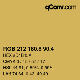 カラーコード: RGB 212 180.8 90.4 | qconv.com