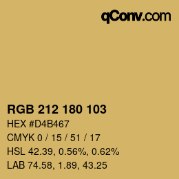Color code: RGB 212 180 103 | qconv.com