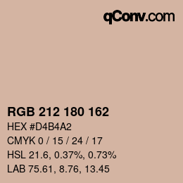 Color code: RGB 212 180 162 | qconv.com