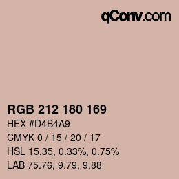 Color code: RGB 212 180 169 | qconv.com