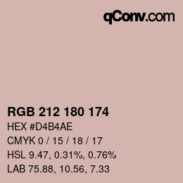 Color code: RGB 212 180 174 | qconv.com