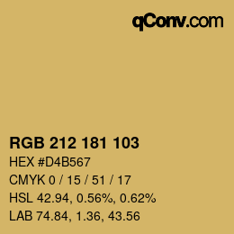 Color code: RGB 212 181 103 | qconv.com