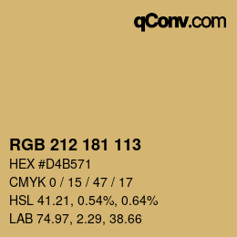 Color code: RGB 212 181 113 | qconv.com