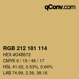 Color code: RGB 212 181 114 | qconv.com