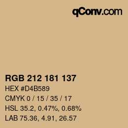 Código de color: RGB 212 181 137 | qconv.com