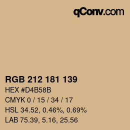 Color code: RGB 212 181 139 | qconv.com