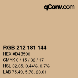 カラーコード: RGB 212 181 144 | qconv.com