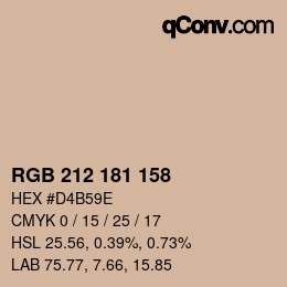 Color code: RGB 212 181 158 | qconv.com