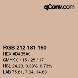 Color code: RGB 212 181 160 | qconv.com