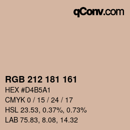 颜色代码: RGB 212 181 161 | qconv.com