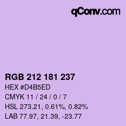カラーコード: RGB 212 181 237 | qconv.com