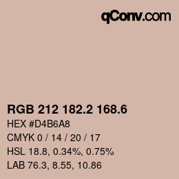 カラーコード: RGB 212 182.2 168.6 | qconv.com