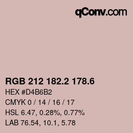 カラーコード: RGB 212 182.2 178.6 | qconv.com