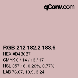 カラーコード: RGB 212 182.2 183.6 | qconv.com