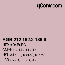 カラーコード: RGB 212 182.2 188.6 | qconv.com