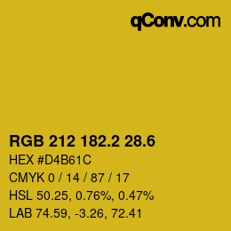 カラーコード: RGB 212 182.2 28.6 | qconv.com