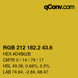 カラーコード: RGB 212 182.2 43.6 | qconv.com