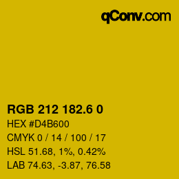 カラーコード: RGB 212 182.6 0 | qconv.com