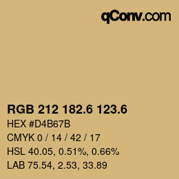 カラーコード: RGB 212 182.6 123.6 | qconv.com