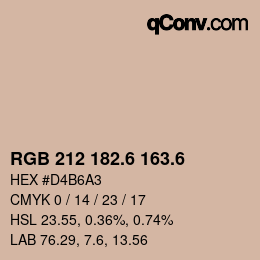 カラーコード: RGB 212 182.6 163.6 | qconv.com