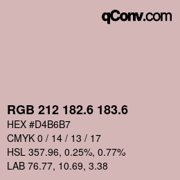 カラーコード: RGB 212 182.6 183.6 | qconv.com