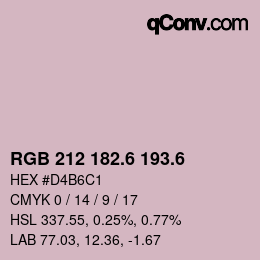 カラーコード: RGB 212 182.6 193.6 | qconv.com