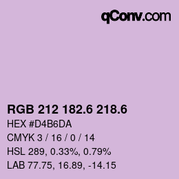 カラーコード: RGB 212 182.6 218.6 | qconv.com