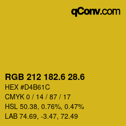 カラーコード: RGB 212 182.6 28.6 | qconv.com