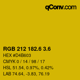 カラーコード: RGB 212 182.6 3.6 | qconv.com