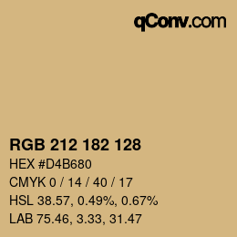 Color code: RGB 212 182 128 | qconv.com