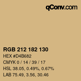 Código de color: RGB 212 182 130 | qconv.com