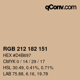 Color code: RGB 212 182 151 | qconv.com