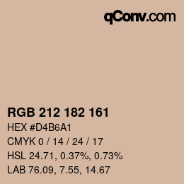 Code couleur: RGB 212 182 161 | qconv.com