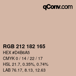 Código de color: RGB 212 182 165 | qconv.com