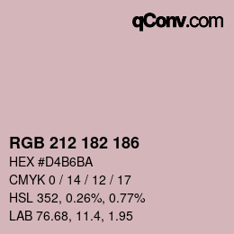 Color code: RGB 212 182 186 | qconv.com